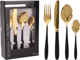 Stalo įrankių rinkinys, 16 vnt., juodos ir aukso sp.