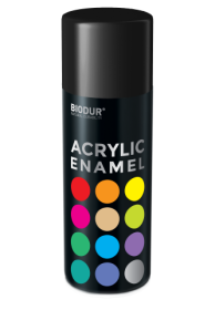 Aerozolinė emalė BIODUR Acrylic, RAL9005, juoda blizgi, 400ml
