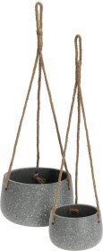 Lauko vazonas, pakabinamas, pilkos sp., taškuotas, 15,5 x 15,5 x 10 cm.