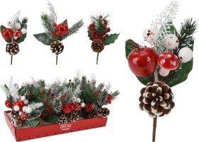 Kalėdinė dekoracija Šakelė, aukštis 16 cm, 3 skirtingų rūšių