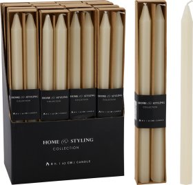 Vakarienės žvakių rinkinys, 2 vnt., ilgis 27 cm, baltos sp.