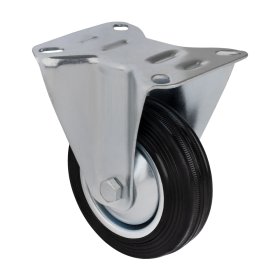 Fiksuotas ratukas WALTECO, d-100 mm, su plokštele, apkrova 70 kg