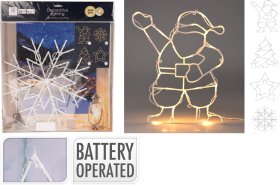 Kalėdine LED dekoracija, 4 skirtingi dizainai: kalėdų senis, eglė, snaigė, žvaigždė