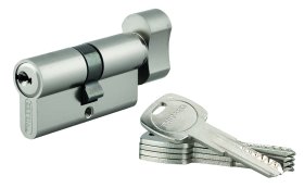 Spynos cilindras THIRARD, Trafic 6, su suktuku, 5 raktai, žalvarinis, nikeliuotas, 30 x 30 mm, 293166