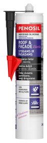 Silikoninis hermetikas PENOSIL Roof & Facade Elastic, 290 ml, juodas, elastingas, hibridinis