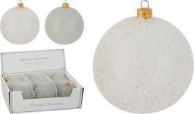 Eglutės žaisliukas, stiklas, su blizgučiais, 2 skirtingos sp., skersmuo 10 cm