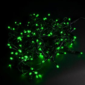 Šviečianti girlianda-varveklis SUNLUX Y6, 150 LED su storu laidu, 6 m., žalia spalva, IP44, tinka naudoti lauke, 6M 150L-7