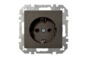 Kištukinis lizdas LIREGUS Epsilon Profi Line, 1 vietos, įleidžiamas, antracito sp., su įžeminimu, spyruokliniai pajungimo kontaktai, IKL16-204-01.E/J 