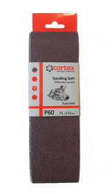 Juosta šlifavimui CORTEX P60, 75 x 533 mm, 3 vnt.