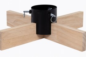 Kalėdų eglės stovas NOVELLY HOME, su mediniu pagrindu, 1 l vandens talpa, skersmuo 12 cm, 46 x 46 x 17 cm, CTS-6372B