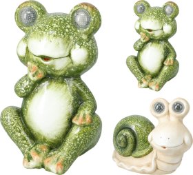 Sodo dekoracija Sodo gyvūnai, šviečiančiomis akimis, žalios sp., 3 skirtingų dizainų