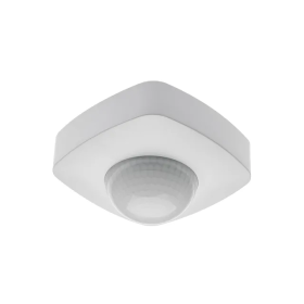 Judesio jutiklis GTV Cr-Co1000-00, IP20, 360°, 20 m ± 2,2-6m, 2000W, 220-240V, PIR sensorius, tinka LED, 100 x 100 x 70 mm, balta