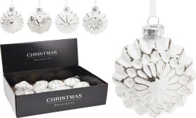 Eglutės žaisliukas, stiklas, 4 skirtingi dizainai, sidabro sp., 8 x 4 x 8 cm