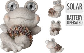 Sodo dekoracija SODO GYVŪNAI, šviečiančiomis akimis, 3 skirtingi dizainai (varlė, vėžlys, sraigė)