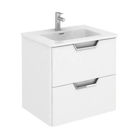 Vonios spintelė ELITA BEAUTY 60, 59,5 x 56,5 x 45 cm, apatinė, pakabinama, be praustuvo (tinka Sotille 60), 2DR, balta blizgi.