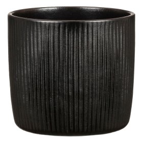 Kambarinis keraminis vazonas SCHEURICH (909/18), juodos sp., vazono skersmuo 18 cm.