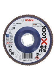 Tiesus žiedlapinis diskas BOSCH X-Lock, D 125 mm; K 80, tiesus