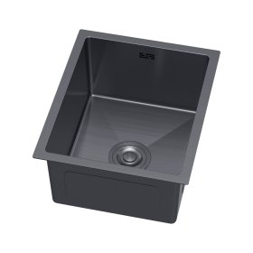 Plautuvė ODUS Od-405, 37 x 45 x 21 cm, plieninė, grafito spl., komplekte sifonas