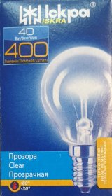 Kaitrinė pramoninio naudojimo lempa ISKRA, 40 W, E14, 230 V, burbuliukas, skaidrus, 557018, skirta pramoniniams tikslams, netinka naudoti buityje