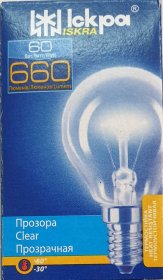 Kaitrinė pramoninio naudojimo lempa ISKRA, 60 W, E14, 230 V, burbuliukas, skaidrus, 557048, skirta pramoniniams tikslams, netinka naudoti buityje