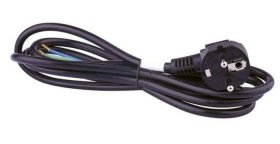 Laidas su kištuku R.ALIŠAUSKO Dg2/3, 2x1,0, 3 m, be įžeminimo, gumuotas, juodos sp.