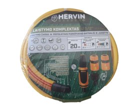 Laistymo komplektas HERVIN GARDEN+, laistymo žarna 5sl ½“ 20 m ir purškimo antgalis su jungtimis