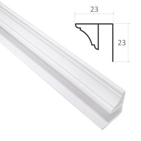 Lubinis profilis PVC dailylentėms WAKSLINE L, 3000 x 7 mm, baltas