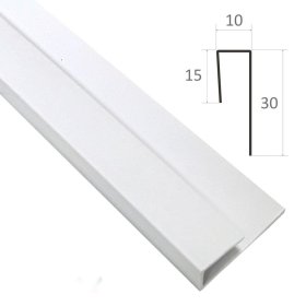 Pradžios profilis PVC dailylentėms WAKSLINE A02/Skv-1, 3000 x 5 mm, baltas