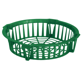 Plastikinis krepšelis svogūninėms gėlėms, apvalus, skersmuo 28 cm.