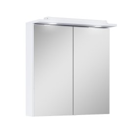 Vonios spintelė ELITA Mirror 60, 63,7 x 60 x 22 cm, 2 durelės su veidrodžiu, LED apšvietimas, balta