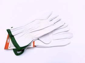 Pirštinės HERVIN, (10)XL dydis, balta spalva, iš natūralios ožkos odos, CE, UOP003