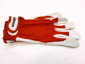 Pirštinės HERVIN, (10)XL dydis, raudona spalva,medvilninės, iš natūralios ožkos odos, su reguliuojamu riešu, CE, UOP008