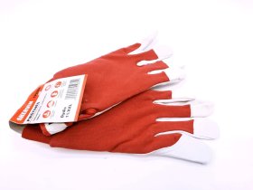 Pirštinės HERVIN, (10)XL dydis, raudona spalva, medvilninės, iš natūralios ožkos odos, su reguliuojamu riešu, pašiltintos, CE, SPZ008