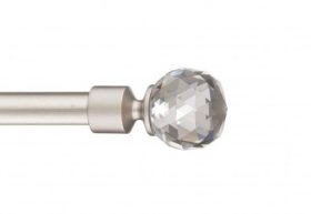 Užbaigimas karnizui STOL-KAR Kula Crystal, Metalinis karnizo užbaigimas KULA CRYSTAL. Skersmuo - 16mm. Spalva - matinis chromas. Pakuotėje - 1vnt.