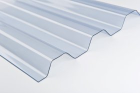 Profiliuota plokštė OMBRE , trapecinė, matmenys 0,7x900x2000 mm, skaidri, PVC lakštai skirti pastogėms, terasoms, balkonams