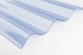 Profiliuota plokštė OMBRE , sinusinė, matmenys 0,7x900x3000 mm, skaidri, PVC lakštai skirti pastogėms, terasoms, balkonams