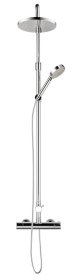 Dušo komplektas HERZ Fresh A38, termostatinis, komplekte maišytuvas, stovas, 2 dušo galvutės, žarna, UH00441, Austrija