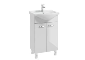 Vonios spintelės komplektas DEFRA Mea D50, 82 x 46,4 x 29,6 cm, apatinis, pastatomas, su praustuvu ROBERTO 50, balta