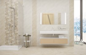 Plytelių keraminis dekoras KAI Capri 5950, 25 x 40 cm, 1,200 m2/dėž., smėlio spalvos patchwork, Bulgarija