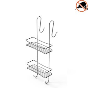 Lentynėlė BENEDOMO, 25 x 20 x 60 cm, kabinama, su kabliukais, vielos storis 5 mm, dvigubas lakavimas apsaugantis nuo vandens poveikio