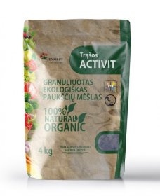 Organinės granuliuotos ekologiškos trąšos Activit, 4 kg