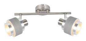 Kryptinis šviestuvas RABALUX Basil, E14, 2 x 10W, 230V 50Hz, satininio chromo / sidabrinio ąžuolo sp., 125 x 325 x 150 mm, 5380