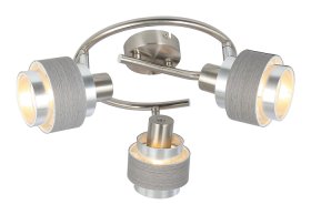 Kryptinis šviestuvas RABALUX Basil, E14, 3 x 10W, 230V 50Hz, satininio chromo / sidabrinio ąžuolo sp., 440 x 440 x 155 mm, 5381