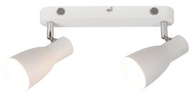 Kryptinis šviestuvas RABALUX Ebony, E27, 2 x 20W, 230V 50Hz, su jungikliu, baltos sp., 170 x 140 x 260 mm, 6027