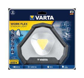 LED žibintuvėlis VARTA Work Flex Stadium Light, pakraunamas nuo USB, 1450 lm, IP54, Li Ion akumuliatorius, veikimas iki 15 val., 18647