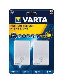 LED žibintuvėlis VARTA Motion Sensor Night Light, su judesio davikliu, 17 lm, veikimas 28 val., 3 x AAA elementai, 16624, 2 vnt.
