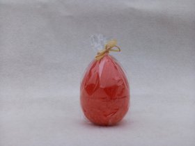 Kvepianti žvakė Velykinis Kiaušinis, augalinis vaškas, raudonos sp., dega apie 24 val., aukštis 10 cm