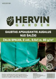 Gaubtas apsaugantis nuo šalčio HERVIN GARDEN A691330005, žalios sp., 2 vnt., 0,5 x 1 m, 80g/m2, WC0,5X1/80