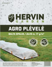 Agro plėvelė HERVIN GARDEN A691330010, 1,6x10m, 17g/m2, baltos sp., AFW1,6x10/17