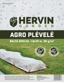 Agro plėvelė HERVIN GARDEN A691330014, 1,6x10m, 30g/m2, baltos sp., AFW1,6x10/30